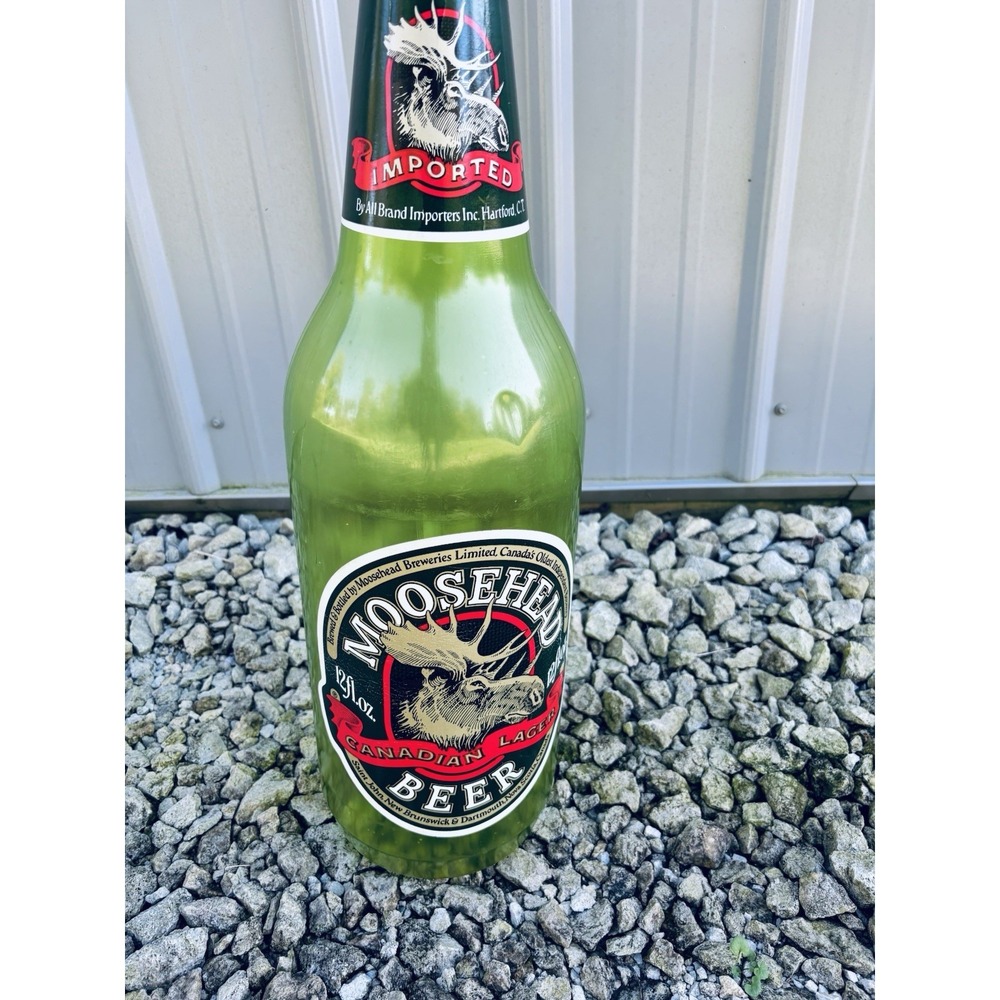 Vintage Moosehead Beer Coin Bottle Bank 24" Giant Plastic Canadian Lager Rare